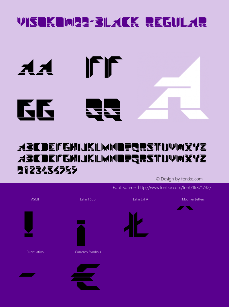 VisokoW00-Black Regular Version 1.10 Font Sample