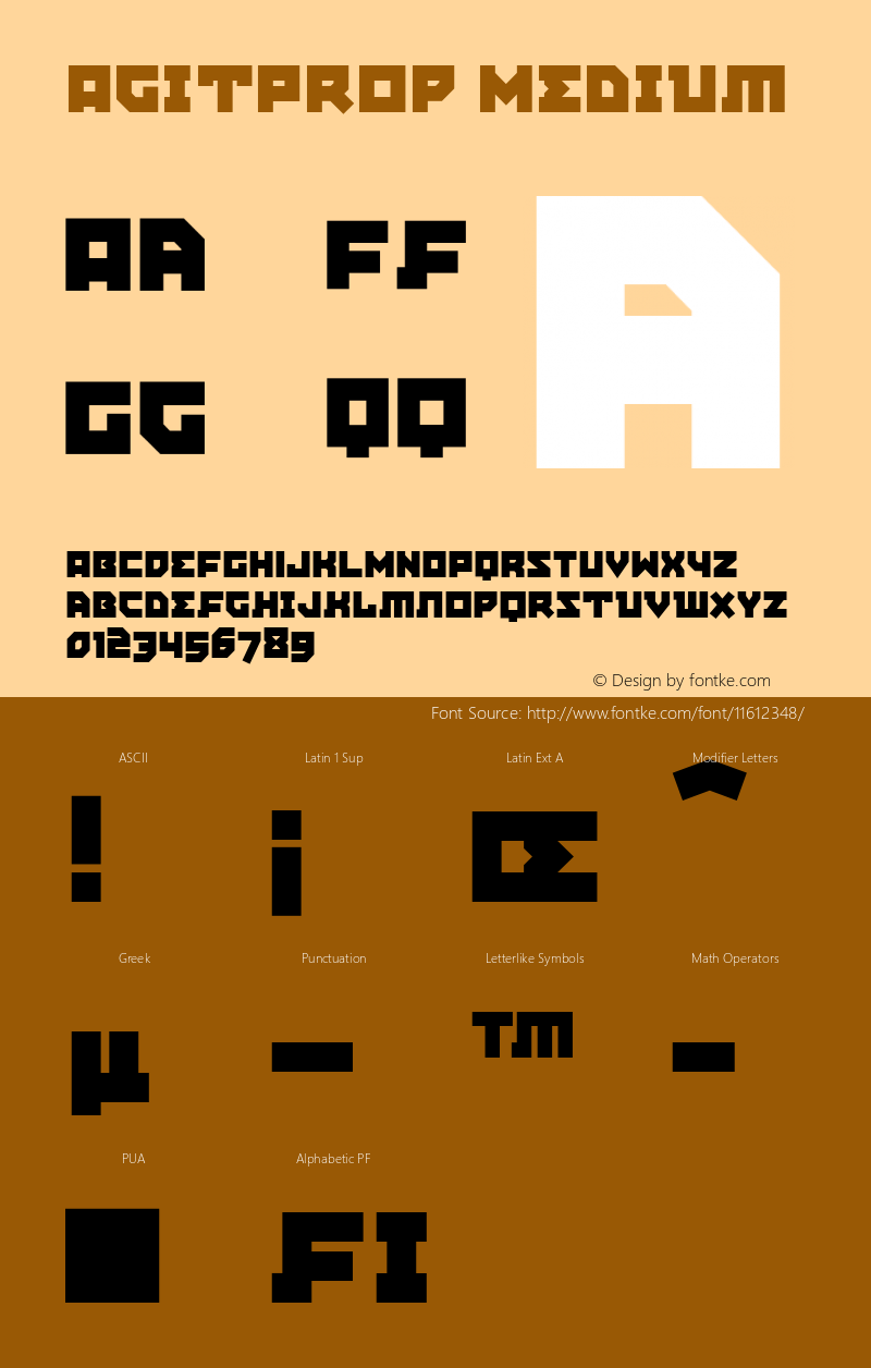 AgitProp Medium Macromedia Fontographer 4.1 27.11.00 Font Sample