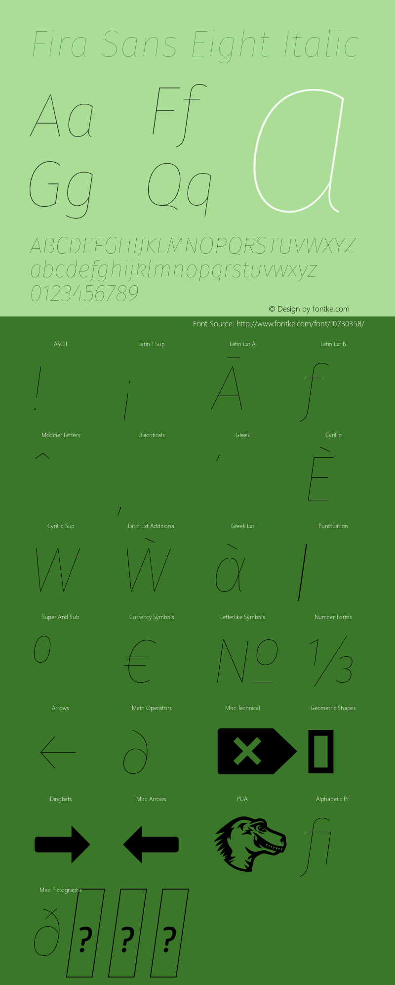 Fira Sans Eight Italic Version 3.111;PS 003.111;hotconv 1.0.70;makeotf.lib2.5.58329 Font Sample