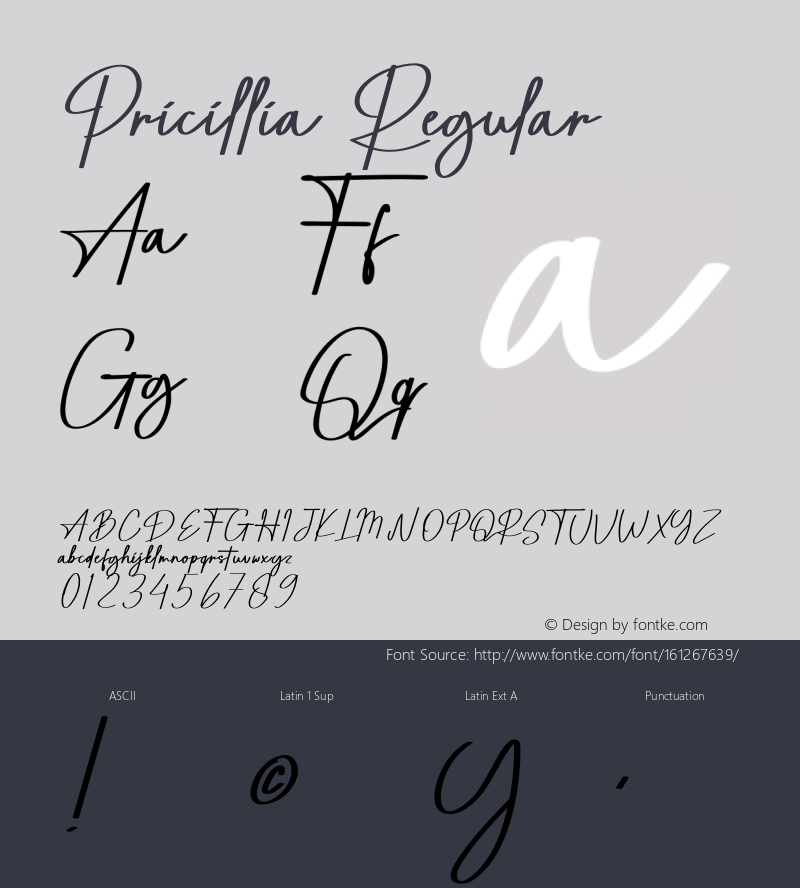 Pricillia Version 1.011;Fontself Maker 3.5.1 Font Sample