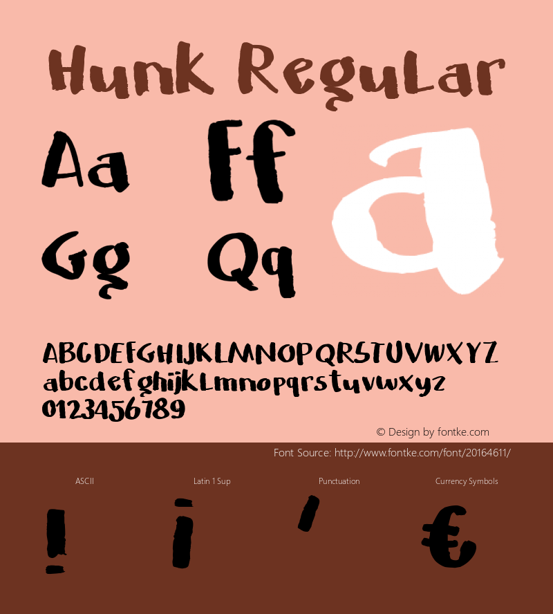 Hunk Version 001.000 Font Sample
