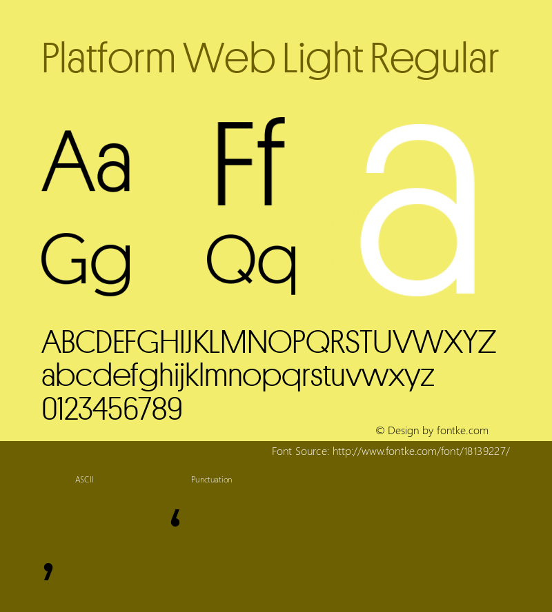 Platform Web Light Regular Version 001.001 2010 Font Sample