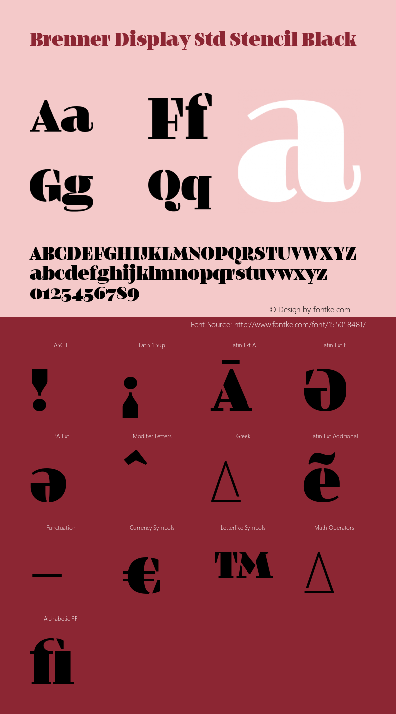 c8f1a2614bda32d4 - subset of Brenner Display Std St Blk Version 1.0; 2018 Font Sample