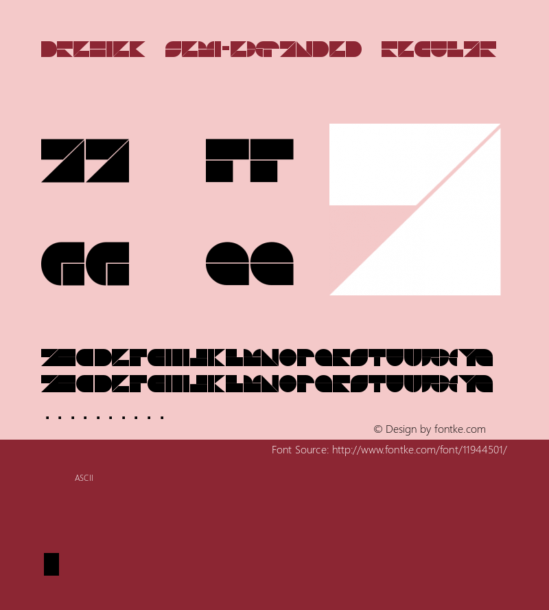 Drebiek Semi-expanded Regular Version 1.000 Font Sample