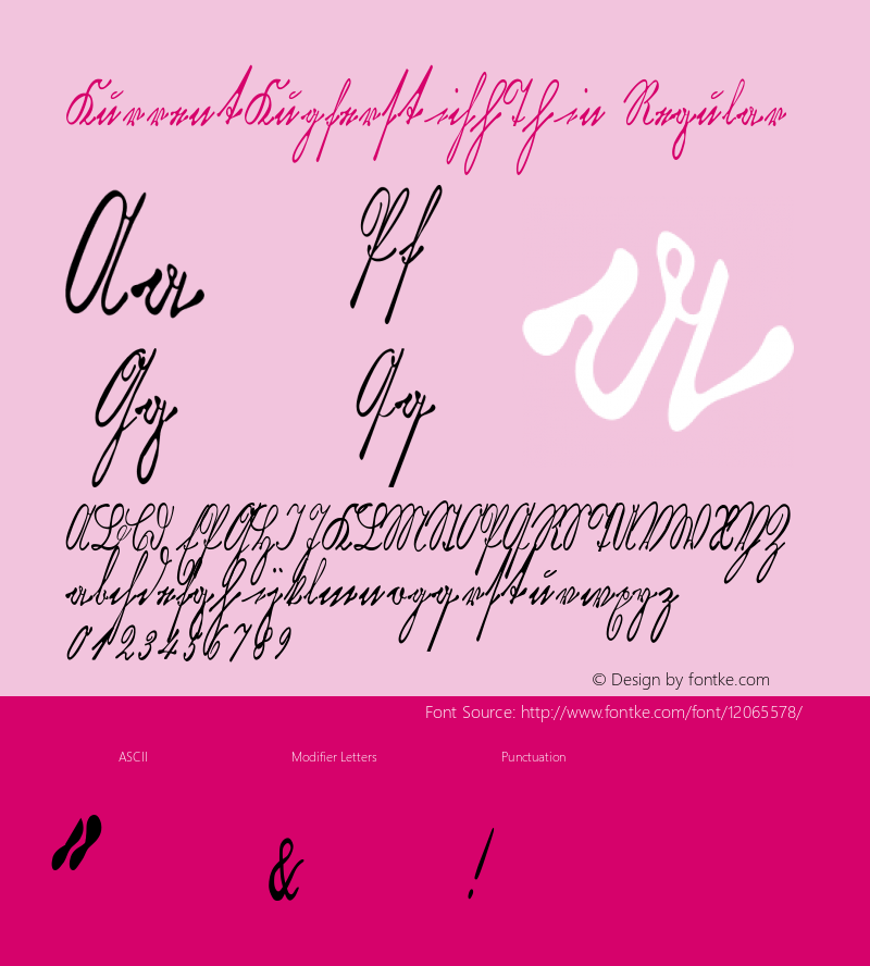 KurrentKupferstichThin Regular Version 1.000 2006 initial release Font Sample