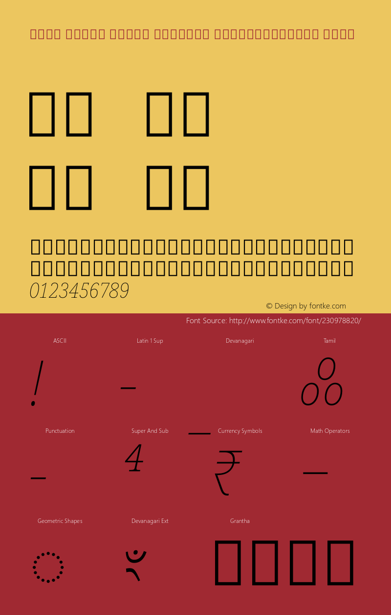 Noto Serif Tamil Slanted SemiCondensed Thin Version 2.001图片样张