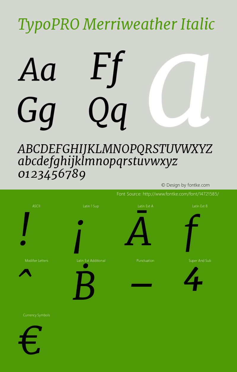 TypoPRO Merriweather Italic Version 1.001 Font Sample