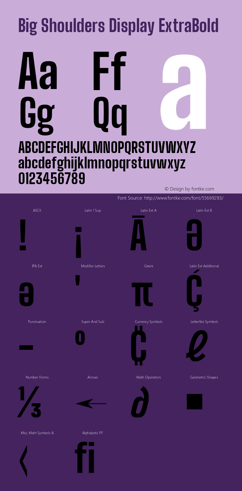 Big Shoulders Display ExtraBold Version 1.000; ttfautohint (v1.8.2) Font Sample