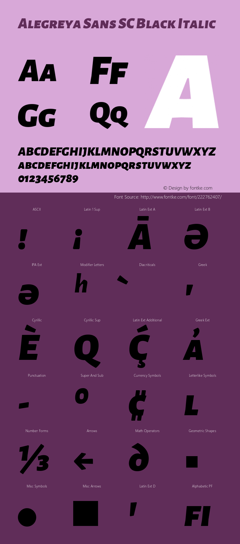 Alegreya Sans SC Black Italic Version 2.003; ttfautohint (v1.6)图片样张