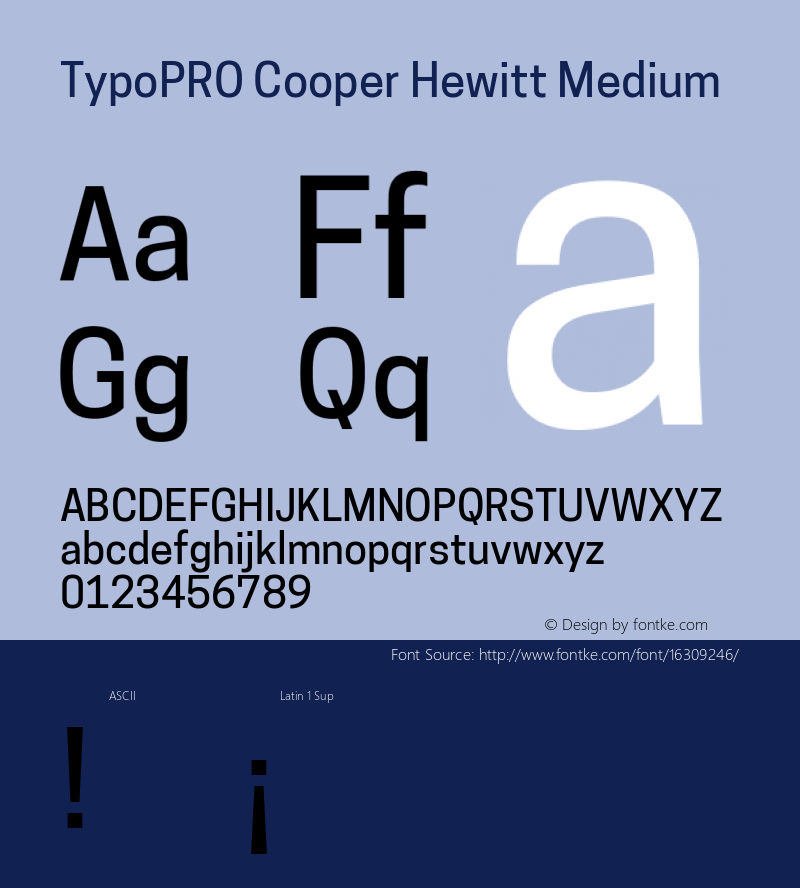 TypoPRO Cooper Hewitt Medium 1.000 Font Sample