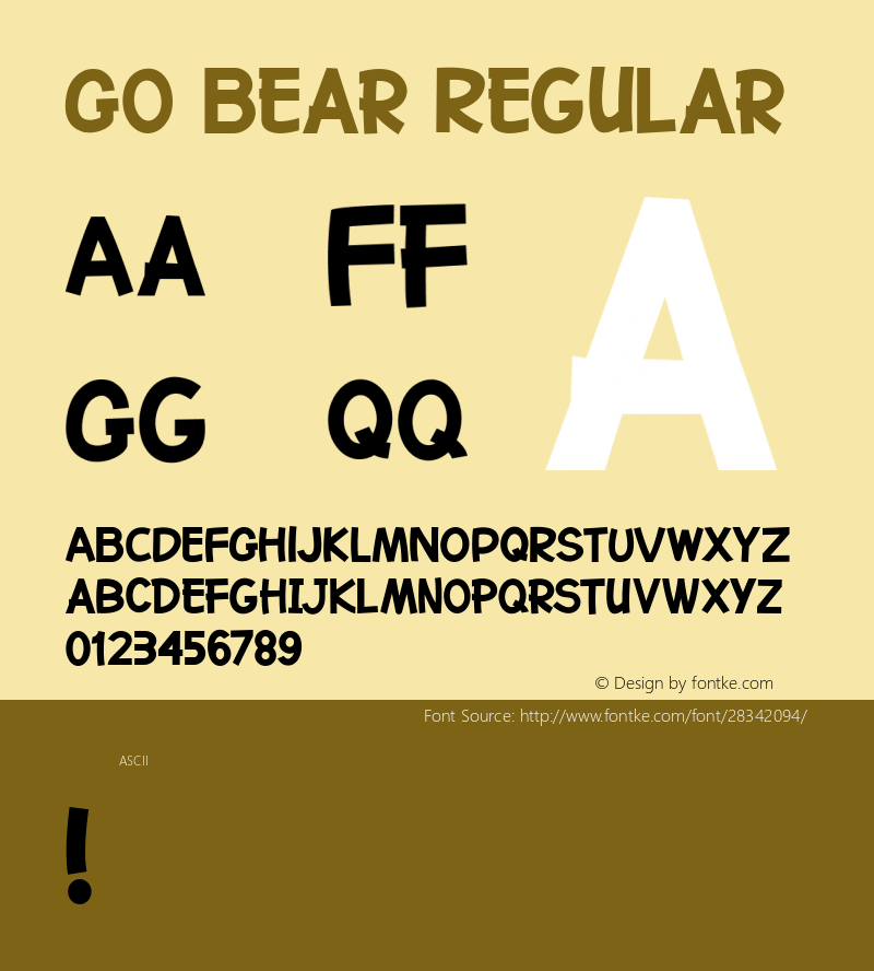 Go Bear Version 1.000 Font Sample