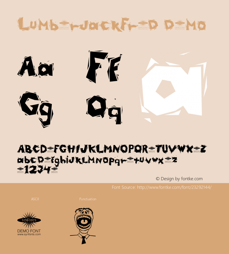 LumberjackFred demo Macromedia Fontographer 4.1.3 3/10/97 Font Sample