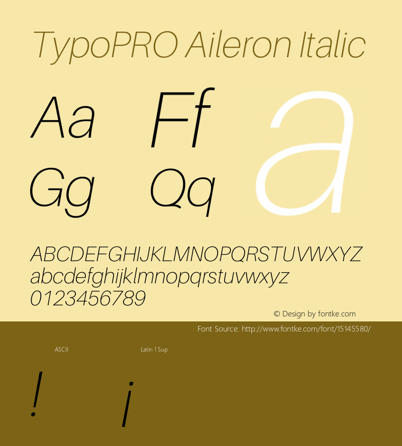 TypoPRO Aileron Italic Version 1.000;PS 001.000;hotconv 1.0.70;makeotf.lib2.5.58329 Font Sample