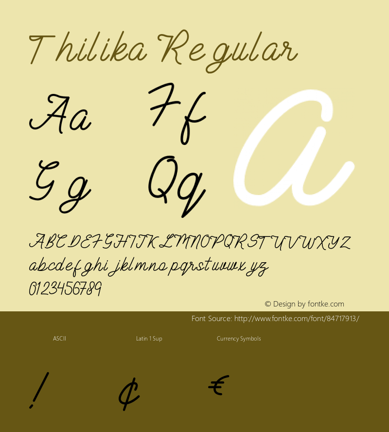 Thilika 1.000 Font Sample