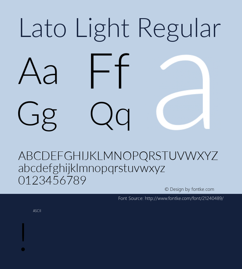 LatoLight Version 1.0 Font Sample