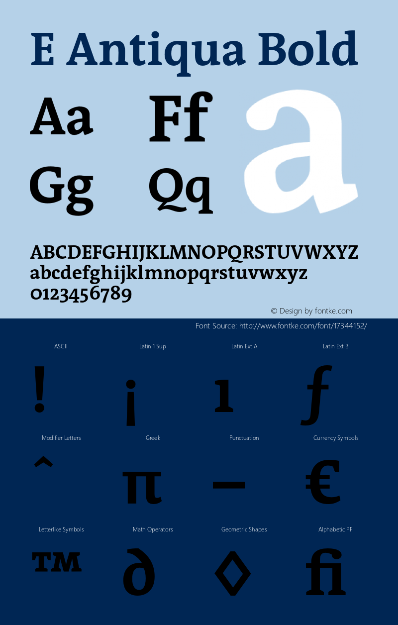 E Antiqua Bold 001.012 Font Sample