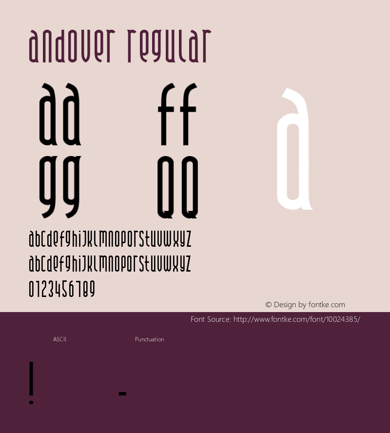 Andover Regular The Inyaeye Remix Font Sample
