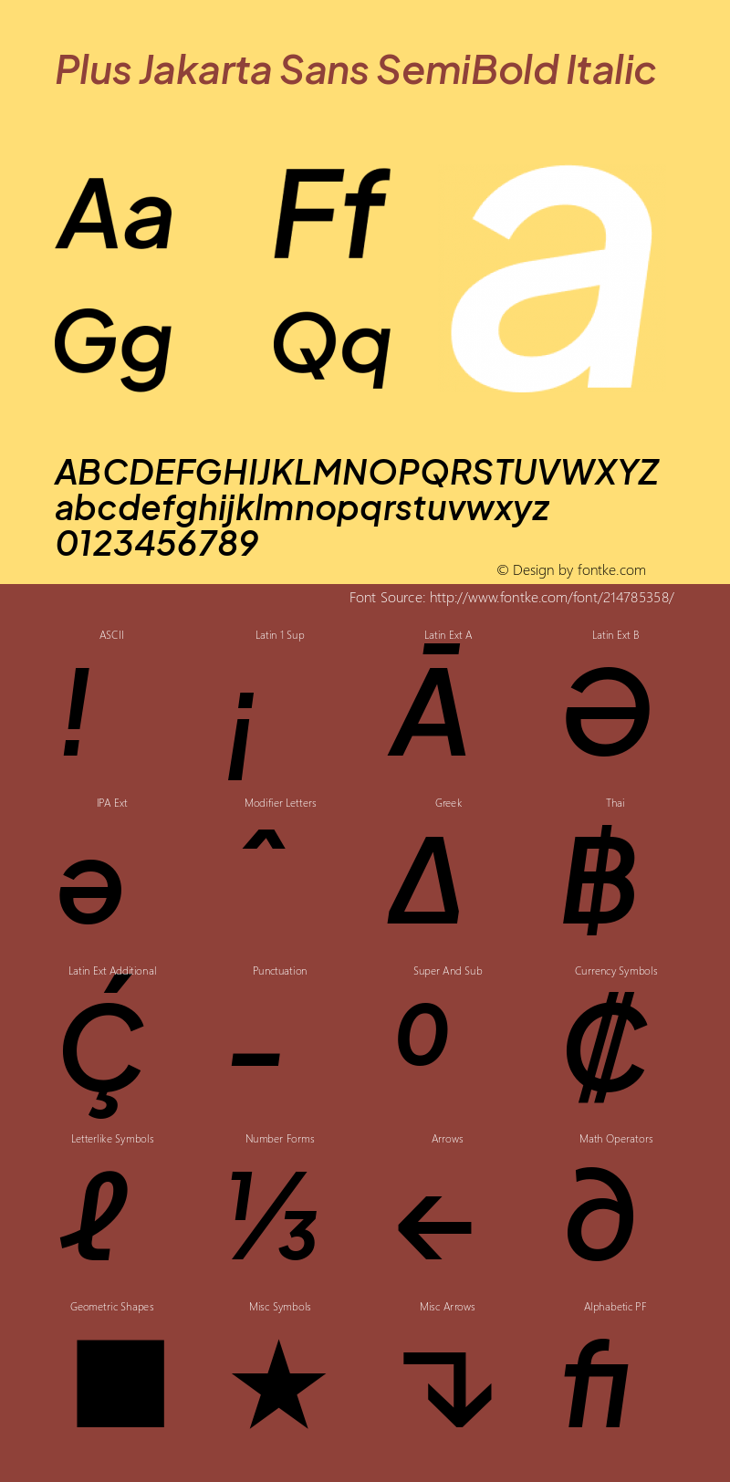 Plus Jakarta Sans SemiBold Italic Version 2.006; ttfautohint (v1.8.4)图片样张