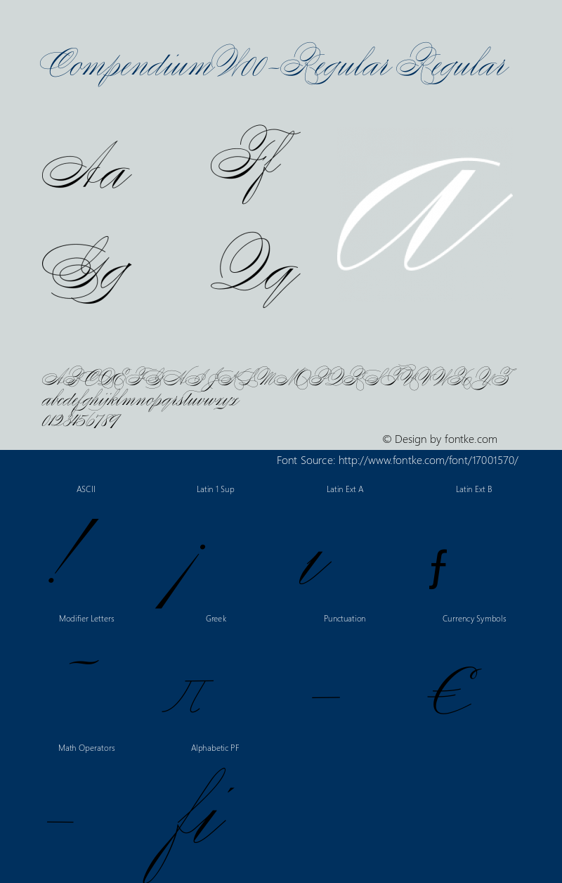 CompendiumW00-Regular Regular Version 1.00 Font Sample