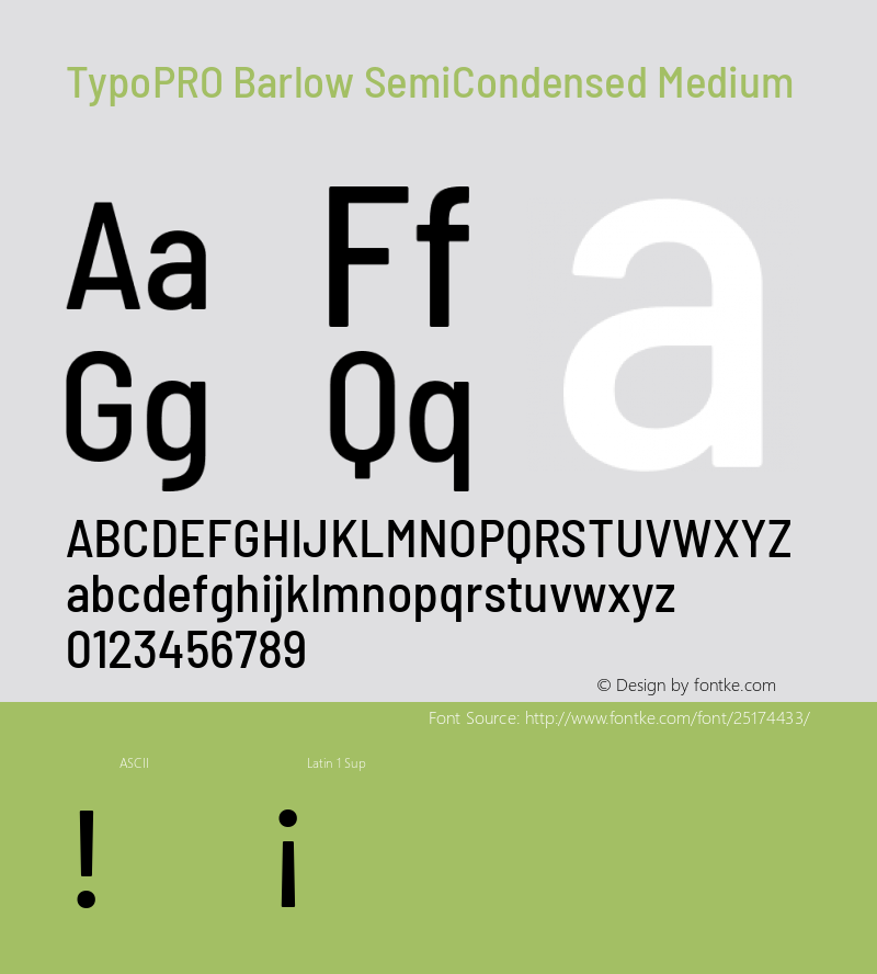 TypoPRO Barlow Semi Condensed Medium Version 1.301 Font Sample