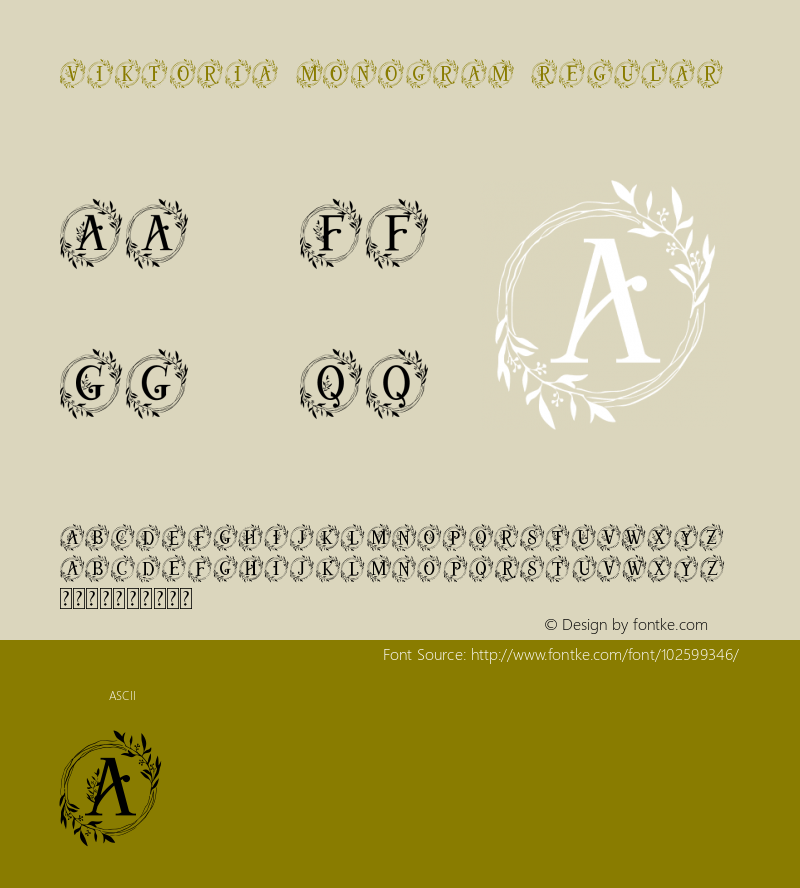 Viktoria Monogram Version 1.00;January 25, 2021;FontCreator 12.0.0.2539 64-bit Font Sample
