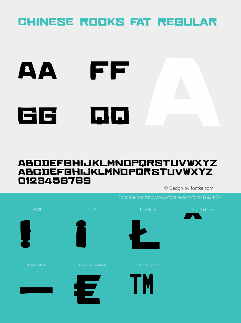 Chinese Rocks Fat Regular Version 1.01 Font Sample