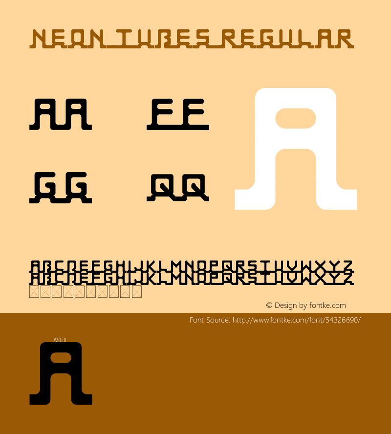 Neon Tubes Regular Version 1.0 Font Sample