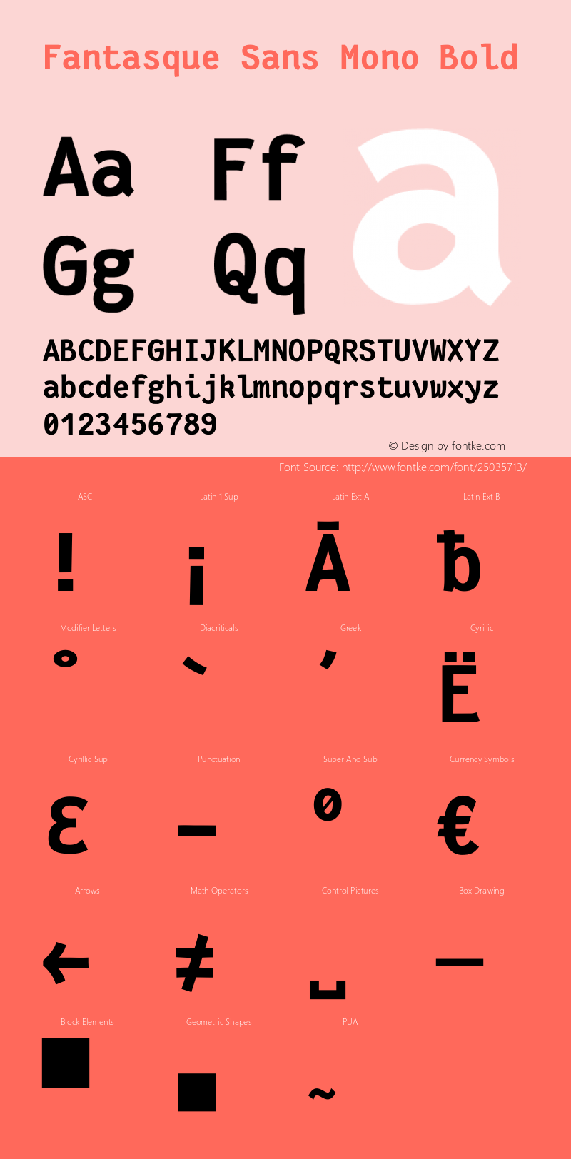 Fantasque Sans Mono Bold Version 1.7.0 Font Sample