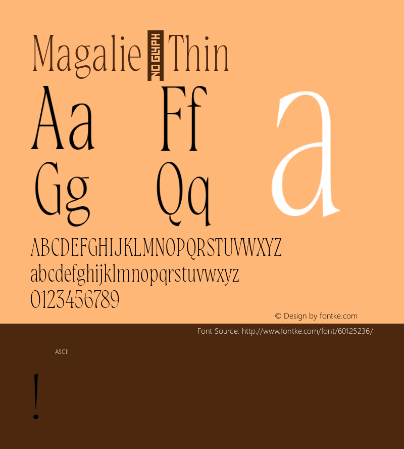Magalie Thin Version 1.000 Font Sample