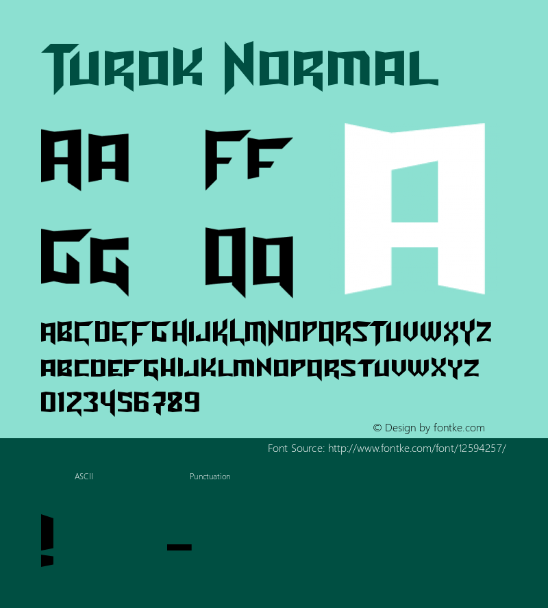 Turok Normal Unknown Font Sample