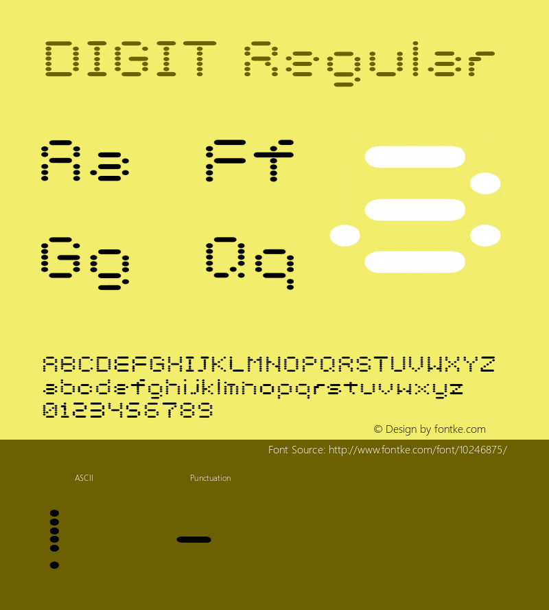 DIGIT Regular Macromedia Fontographer 4.1J 02.3.27 Font Sample