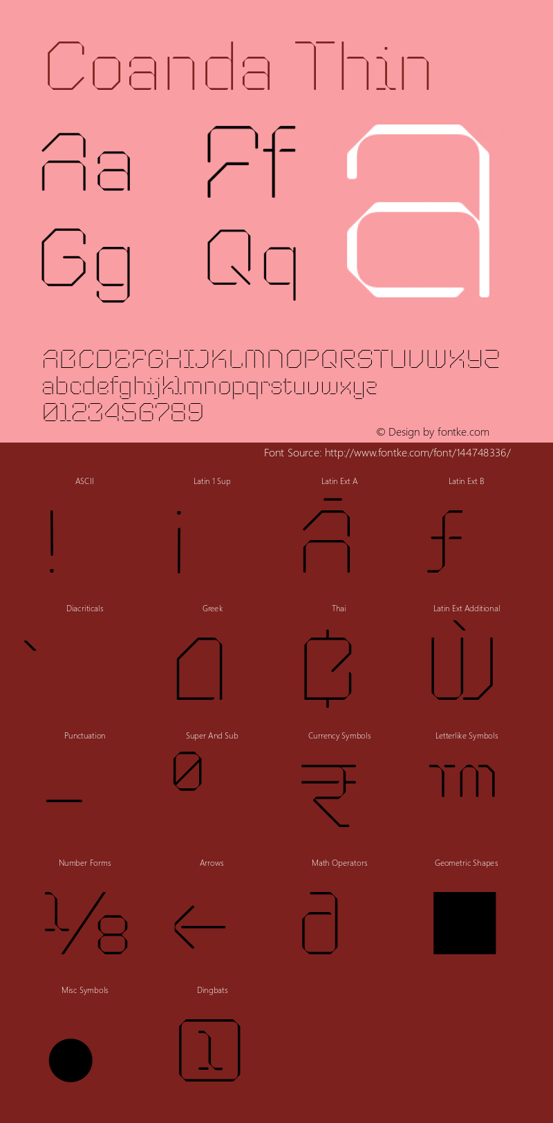 Coanda Thin Version 1.000;hotconv 1.0.109;makeotfexe 2.5.65596 Font Sample