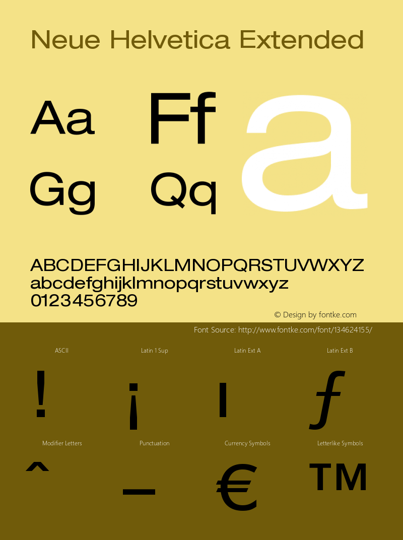 Helvetica Neue LT 53 Extended 001.000 Font Sample