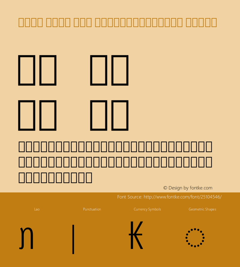 Noto Sans Lao ExtraCondensed Light Version 2.000 Font Sample