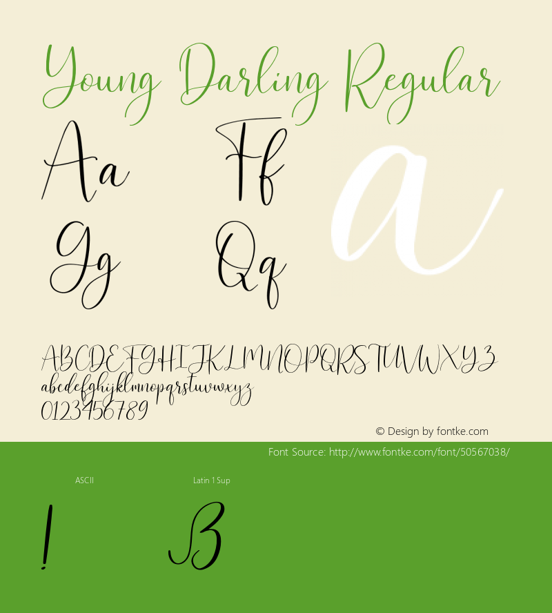 Young & Darling Version 1.000 Font Sample