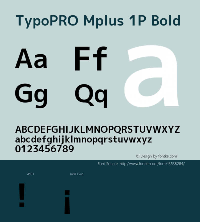 TypoPRO Mplus 1P Bold Version 1.062 Font Sample