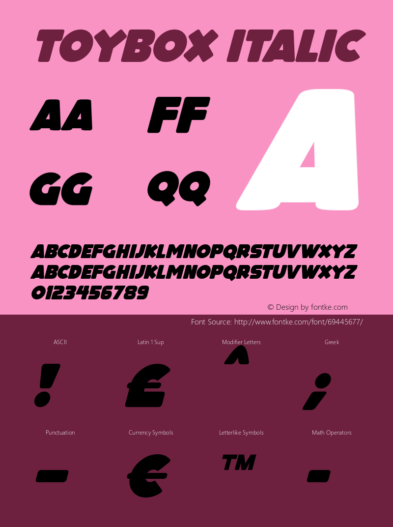 ToyBox Italic Version 1.00;June 23, 2020;FontCreator 12.0.0.2567 64-bit Font Sample