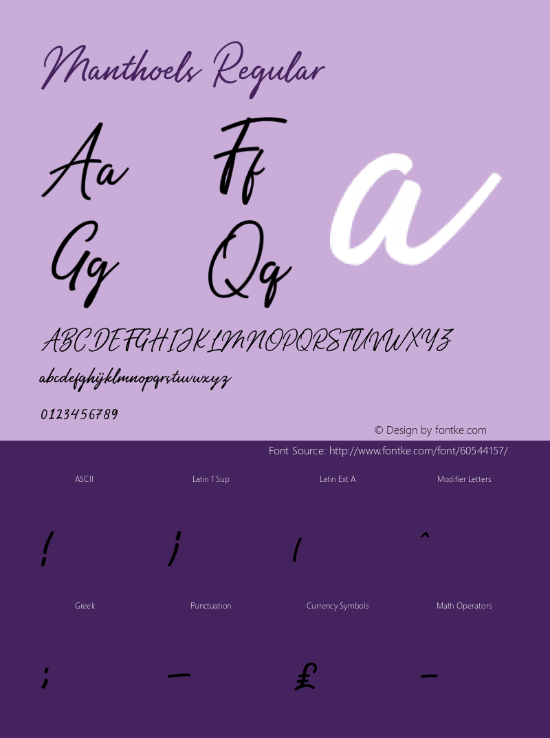 Manthoels Version 1.00;April 5, 2020;FontCreator 11.5.0.2427 32-bit Font Sample