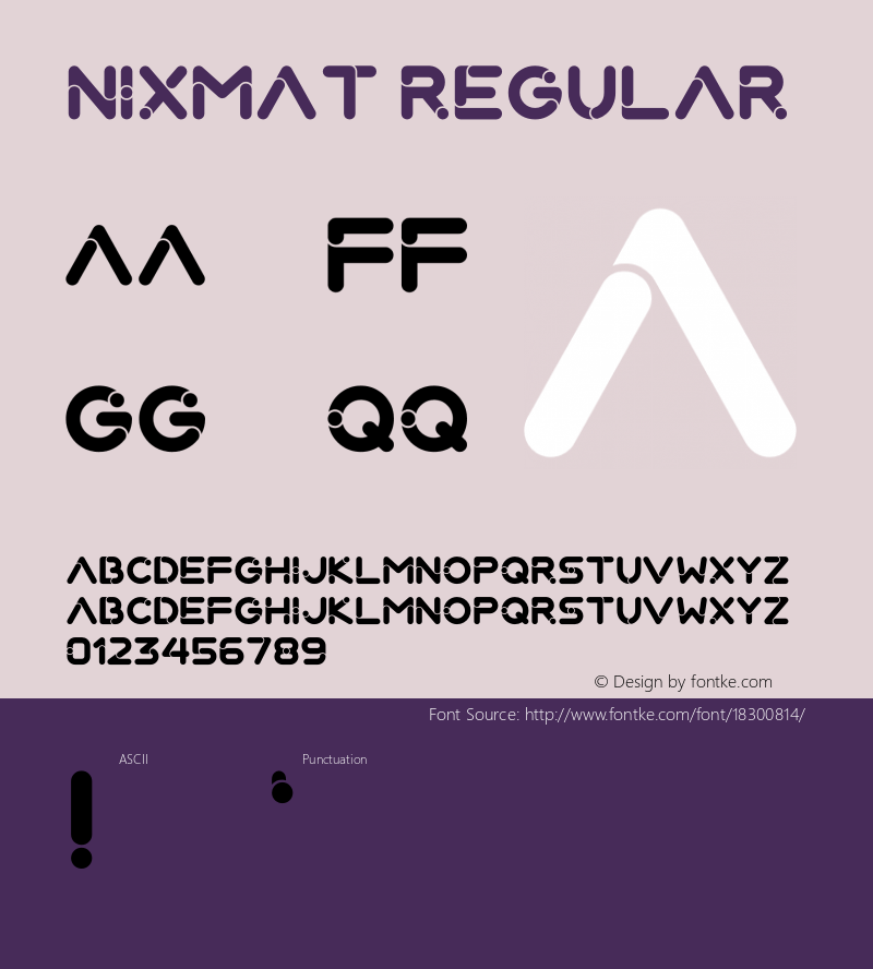 Nixmat Regular Version 01.00 Font Sample