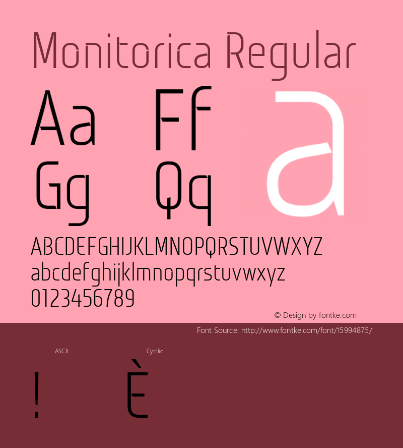 Monitorica Regular 1.2; CC 4.0 BY-ND; ttfautohint (v1.4.1) Font Sample