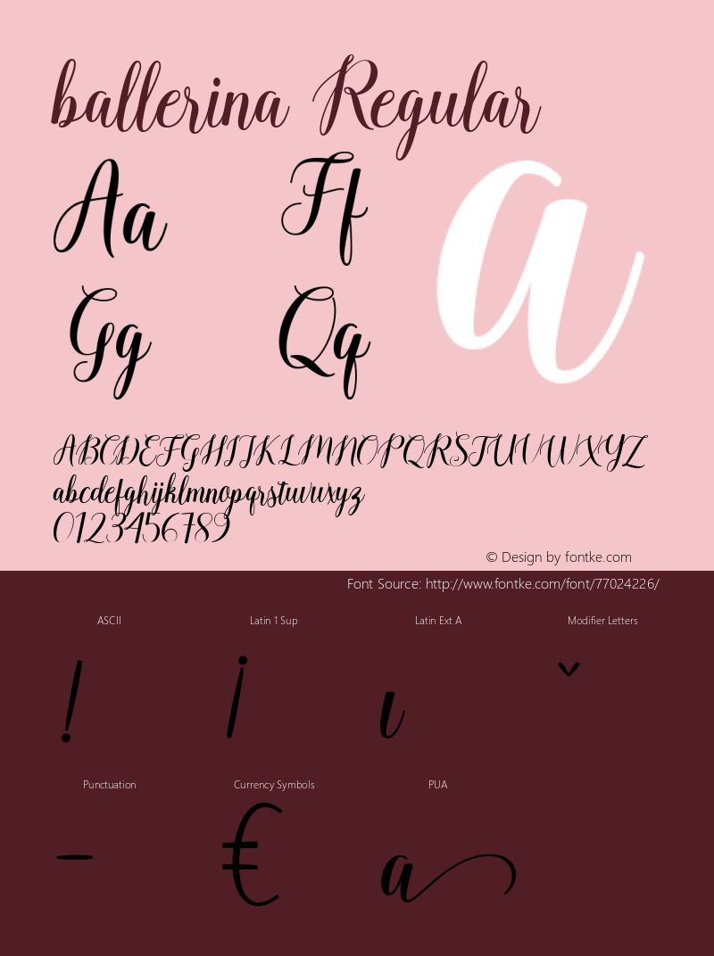 ballerina Version 1.000 Font Sample