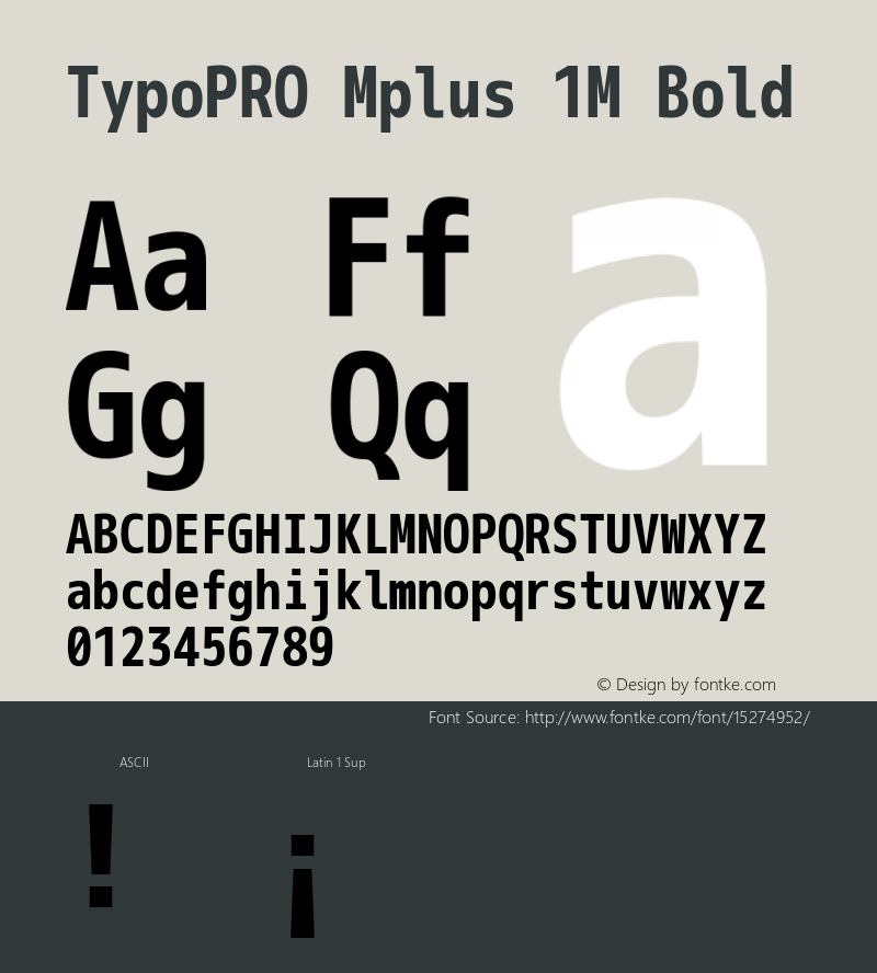 TypoPRO Mplus 1M Bold Version 1.059 Font Sample