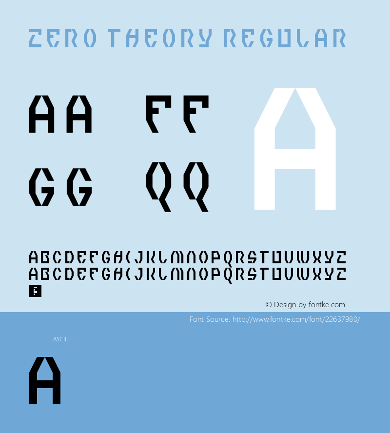 Zero Theory Regular Version 1.0 Font Sample