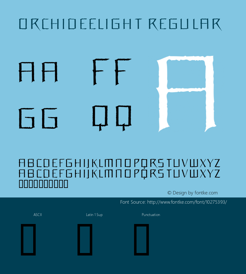 OrchideeLight Regular Macromedia Fontographer 4.1.2 22.09.2006 Font Sample