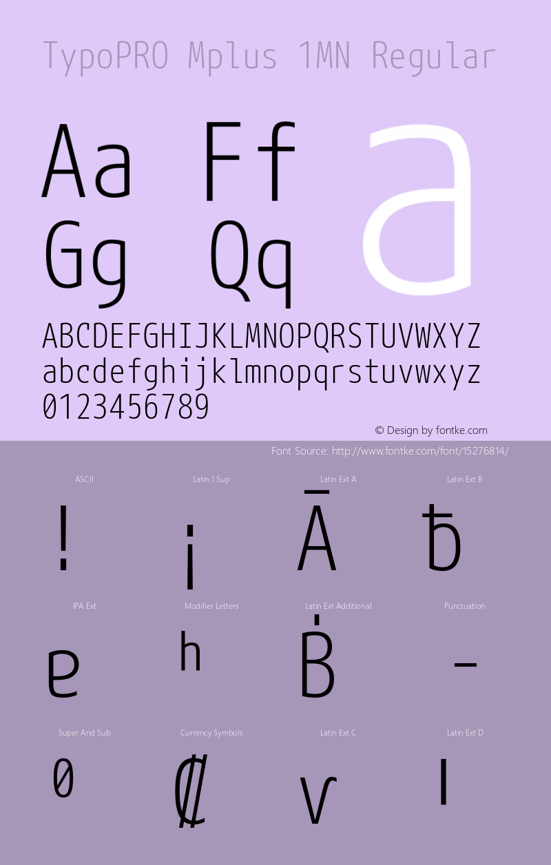 TypoPRO Mplus 1MN Regular Version 1.059 Font Sample