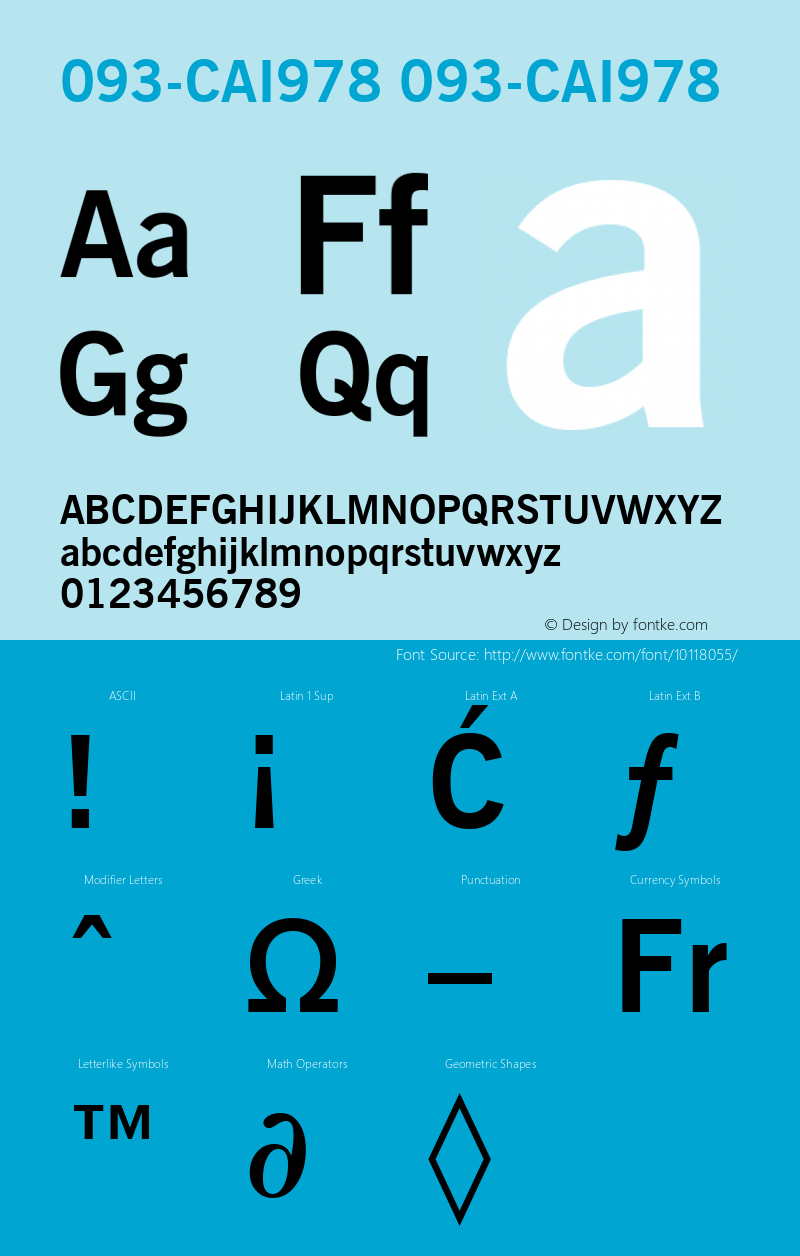 093-CAI978 093-CAI978 093-CAI978 Font Sample