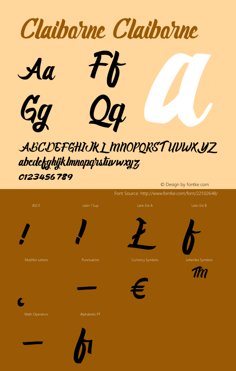 Claiborne  Font Sample