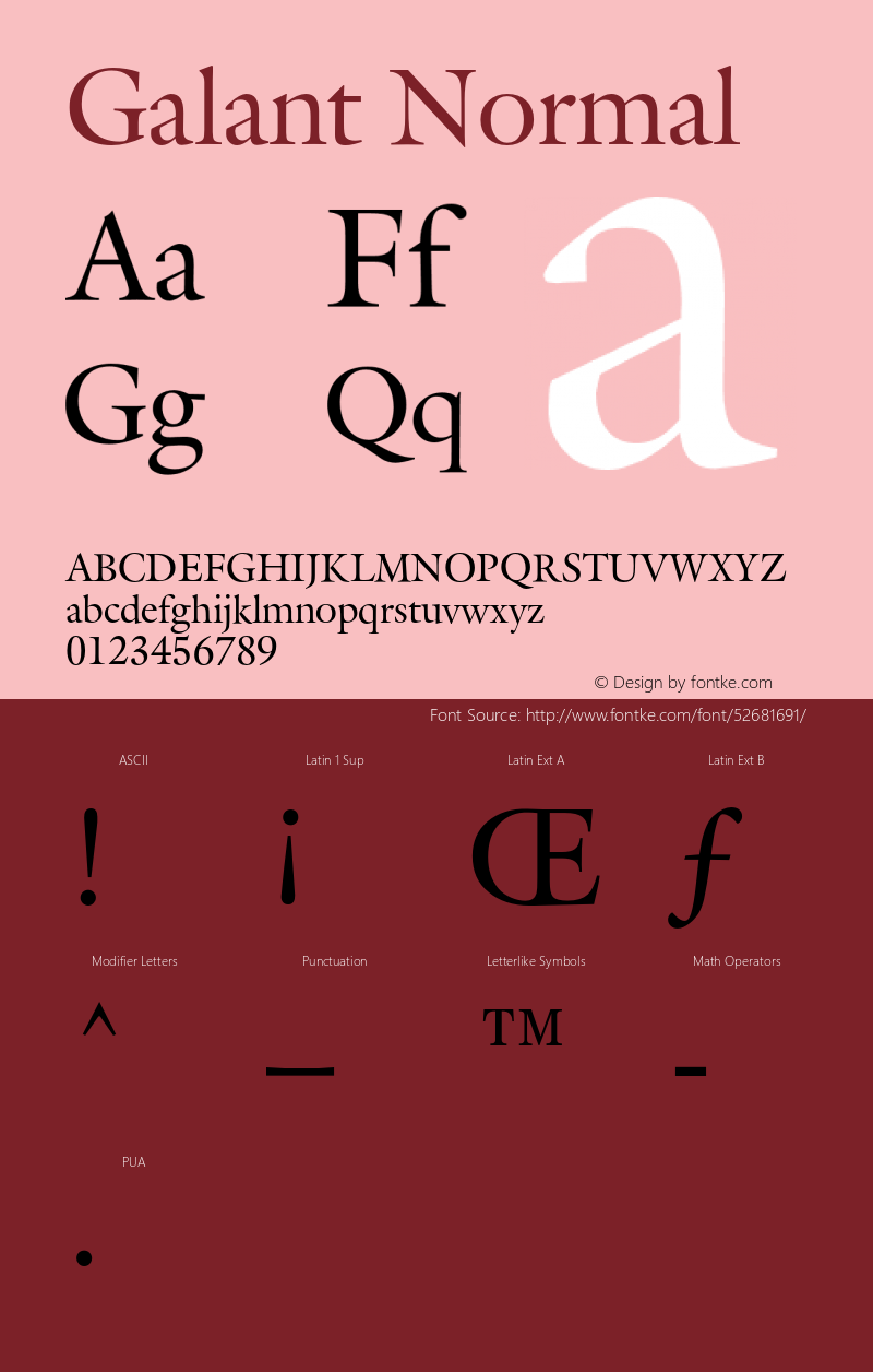 GalantNormal Altsys Fontographer 4.1 1/4/95 {DfLp-URBC-66E7-7FBL-FXFA} Font Sample