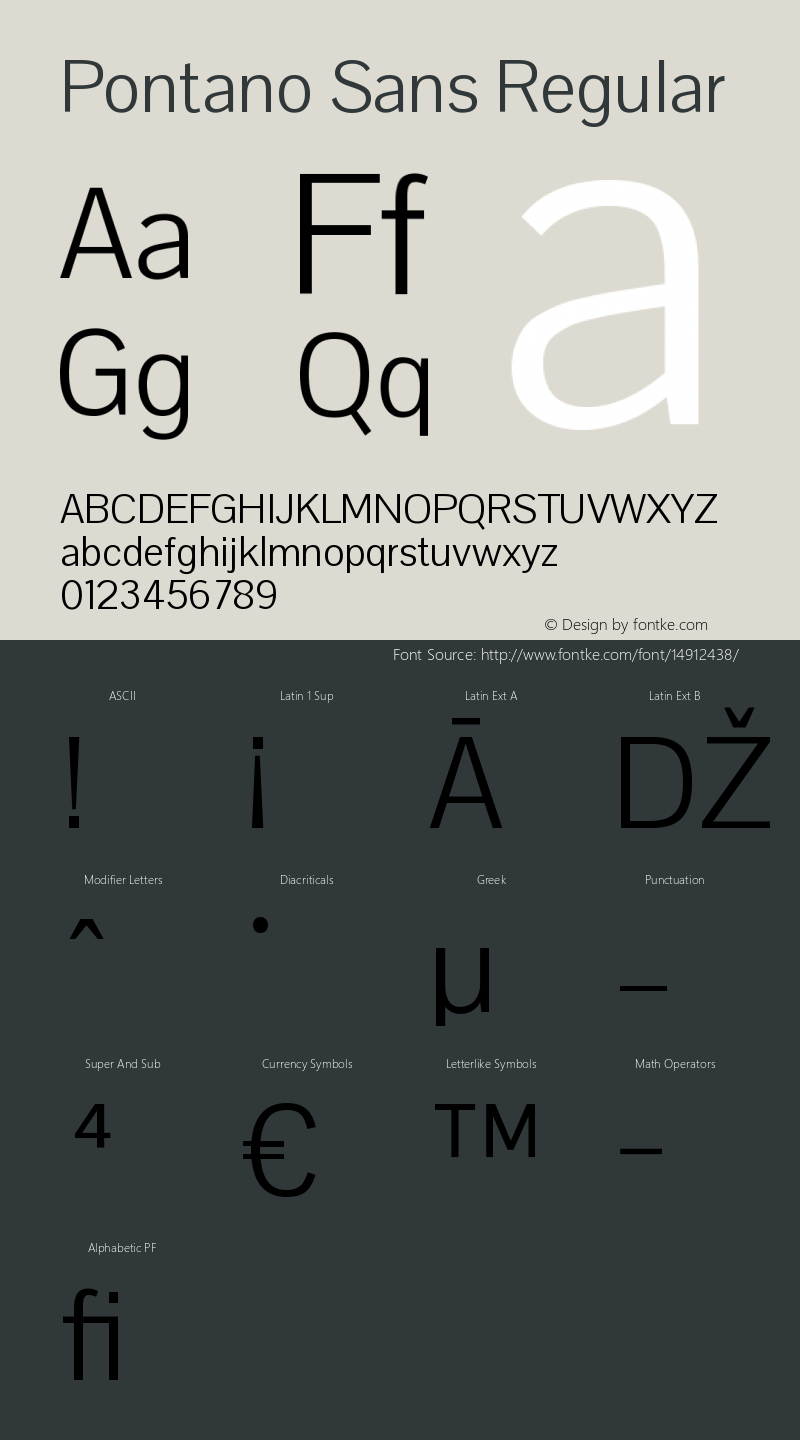 Pontano Sans Regular 1.001 Font Sample