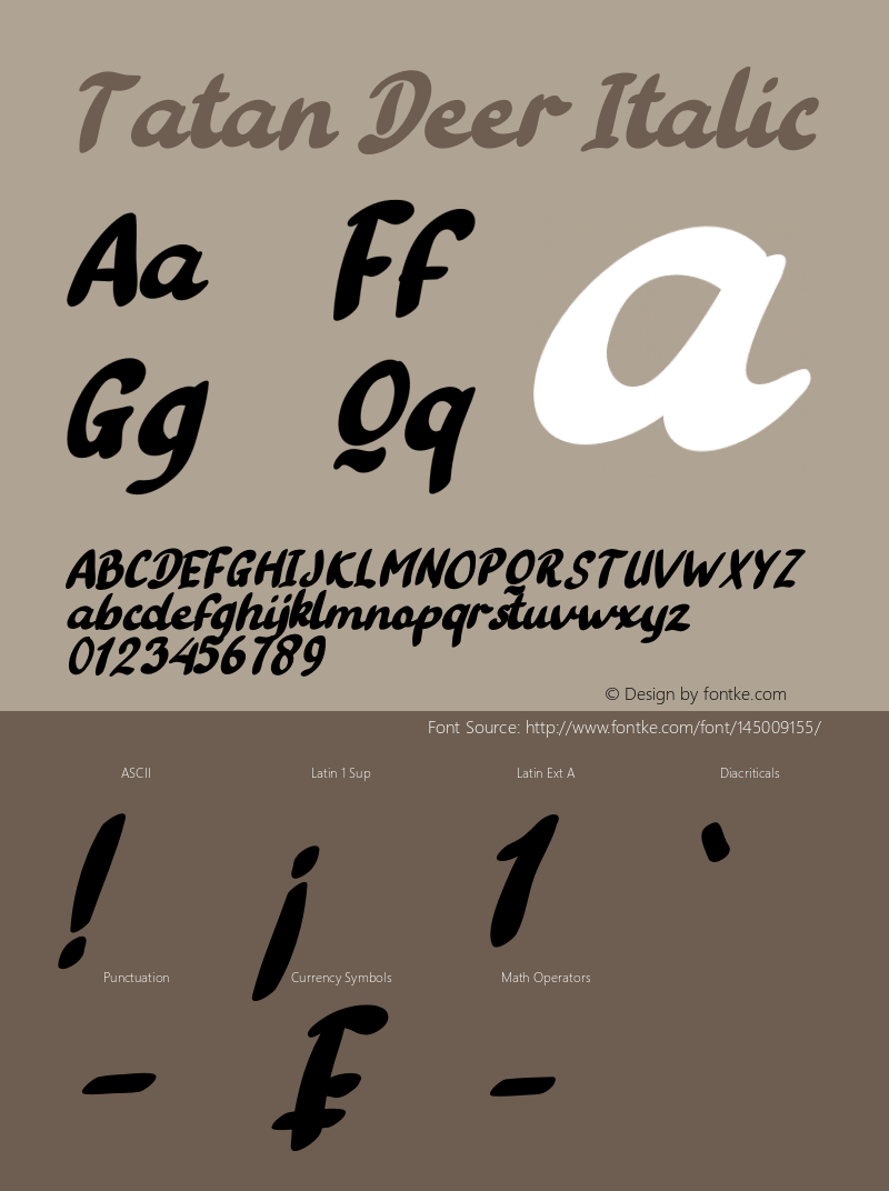 Tatan Deer Italic Version 1.00;November 17, 2020;FontCreator 13.0.0.2683 64-bit Font Sample